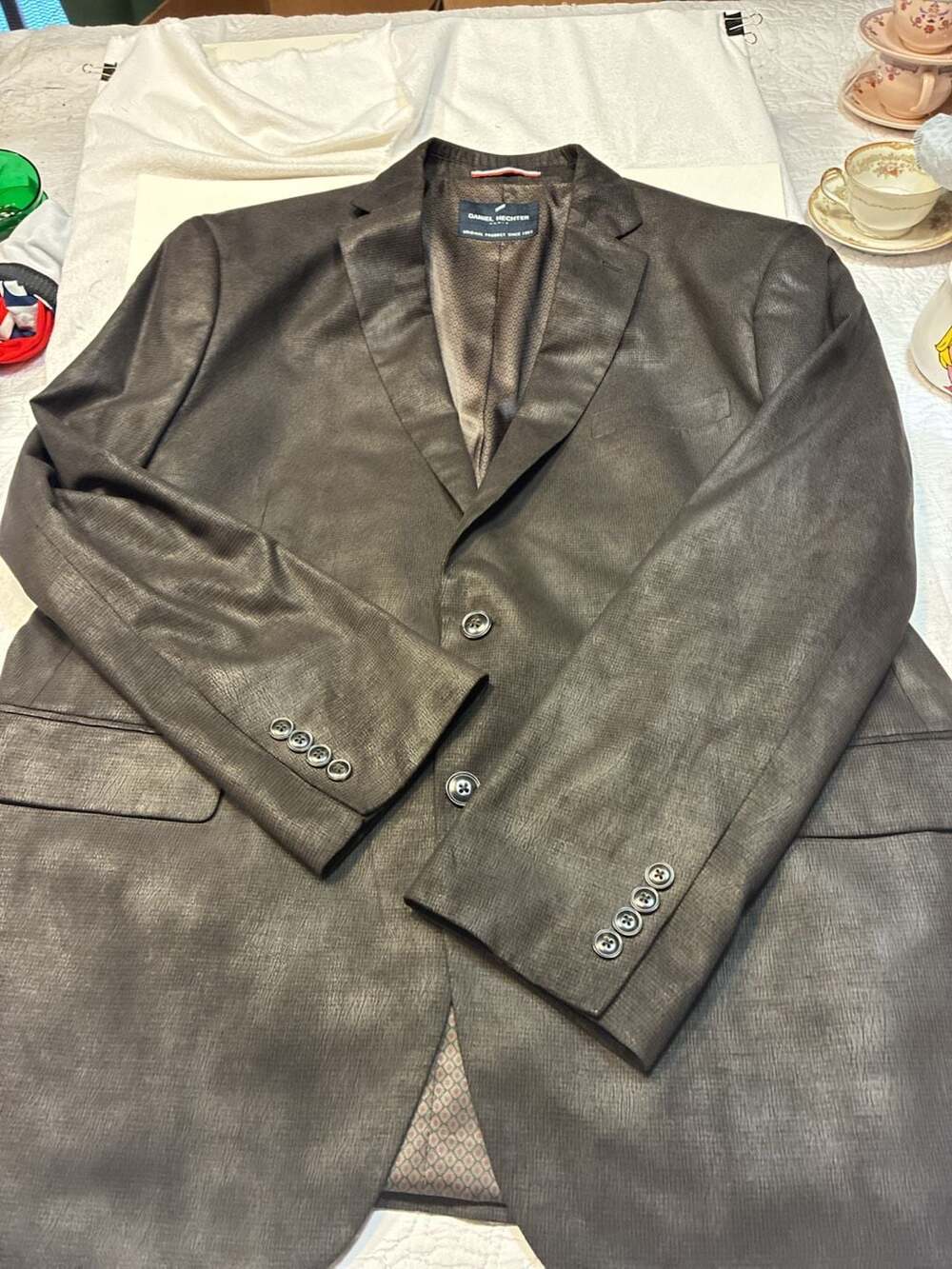 Daniel Hechter Paris Faux Suede Sport Coat in Brown